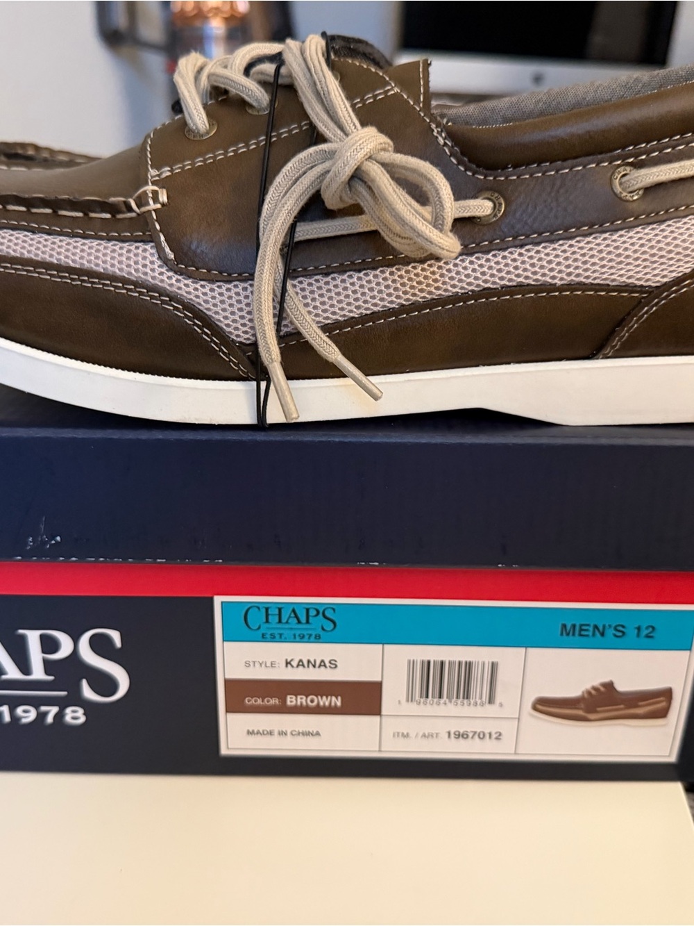 Chaps Brown and Tan Men's Boat Shoes